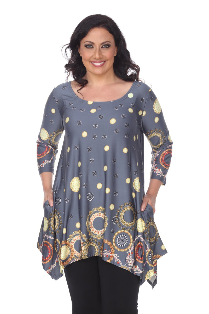  White Mark Plus Size Erie Tunic - 1X - Bonton