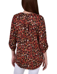 Petite 3/4 Roll Sleeve Top
