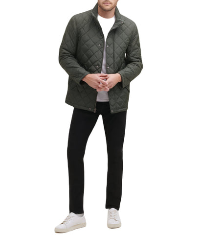 Mens Quilted Barn Coat Dk Green