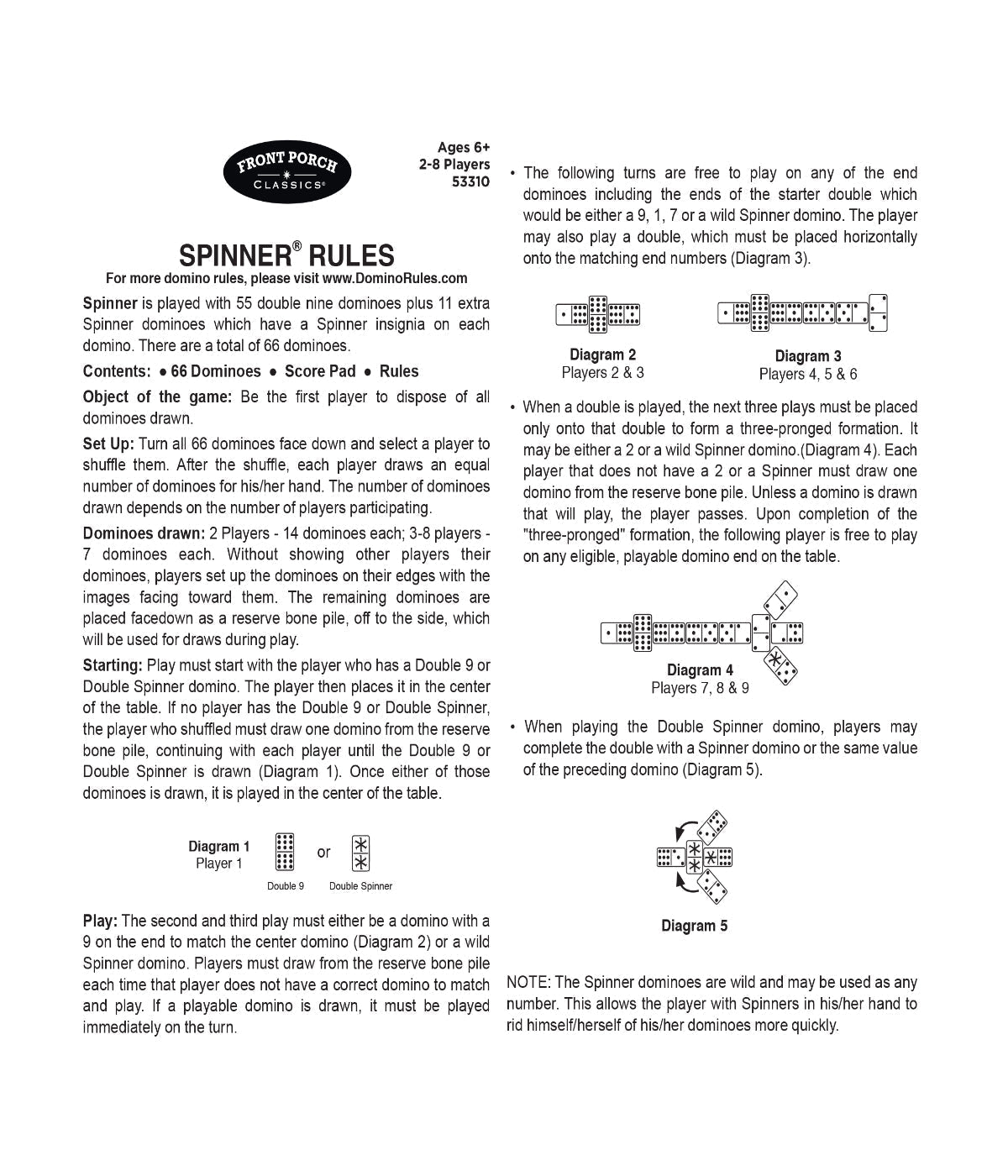  Spinner - The Game of Wild Dominoes! Multi - Multi - Bonton