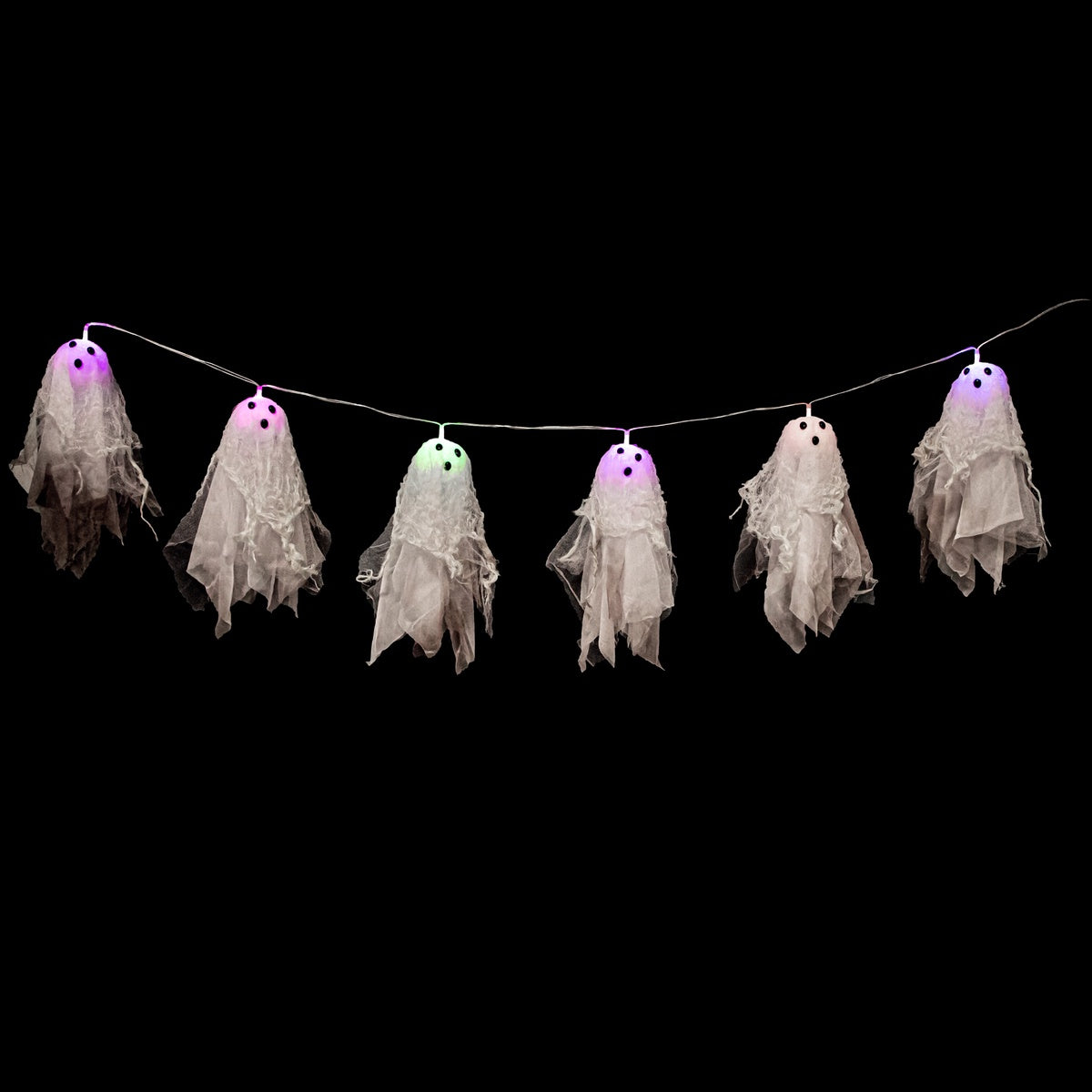  Northlight Color Changing Hanging Ghost Halloween Lights- Multi - 3.25' Clear Wire - 6ct - Default Title - Bonton
