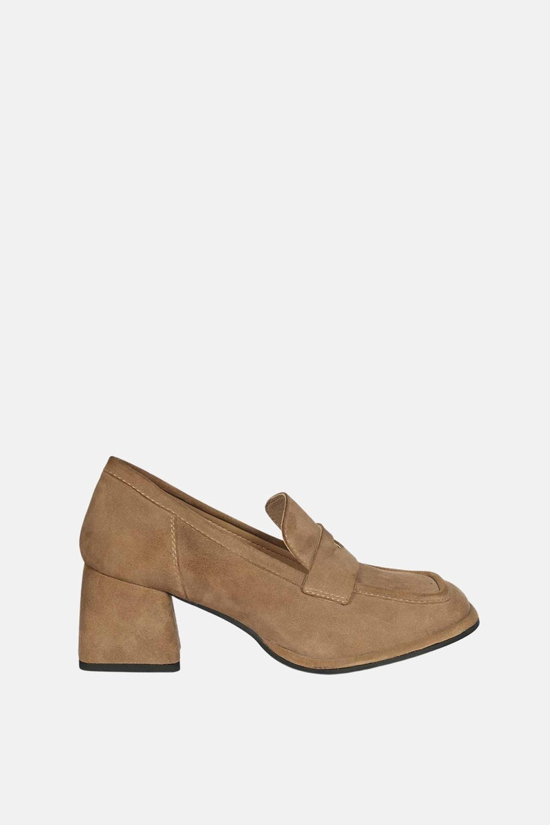  Saint G Viviana Suede - Heel Loafers - Dark Taupe - Bonton