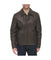 Mens Faux Leather Collared Jacket Dark Brown