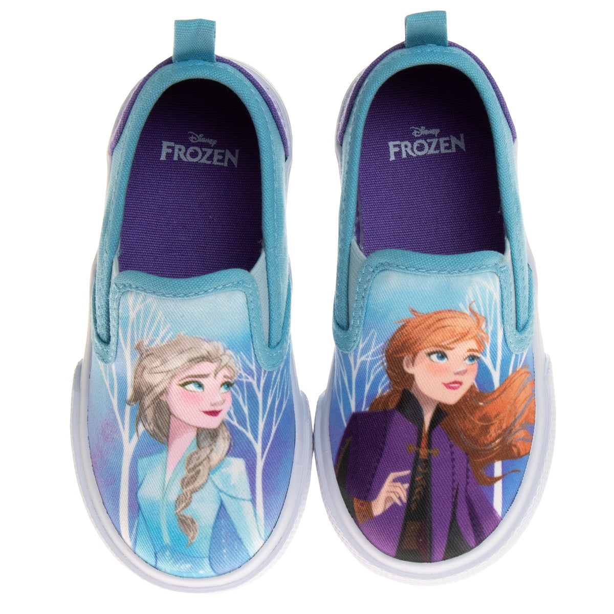  Josmo Frozen Elsa Anna Girls No Lace Shoes - Disney Character Loafer Low Top SlipOn Casual Tennis Canvas Sneakers (Size 5-12 Toddler) - 5 - Bonton