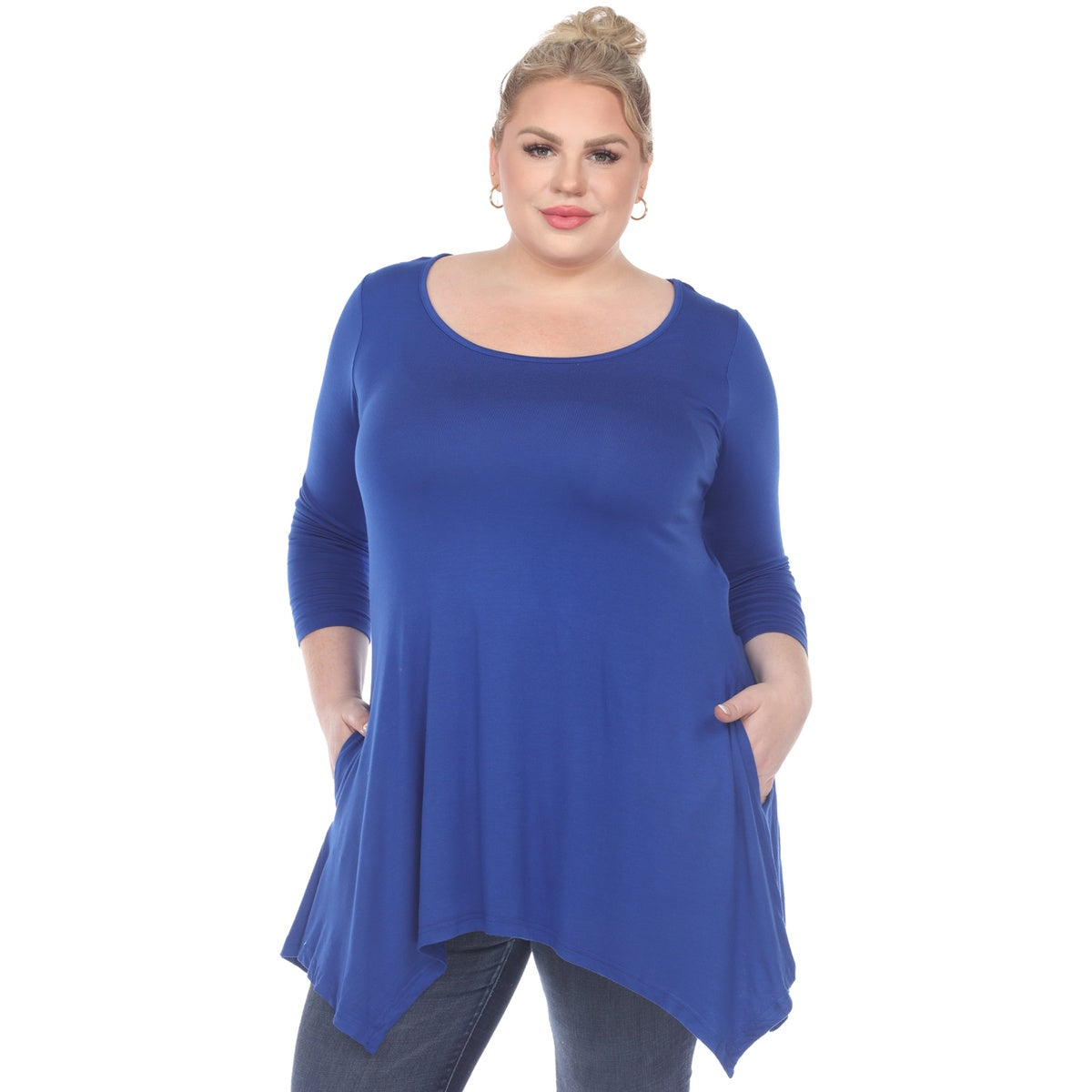  White Mark Plus Size Makayla Tunic Top - 1X - Bonton