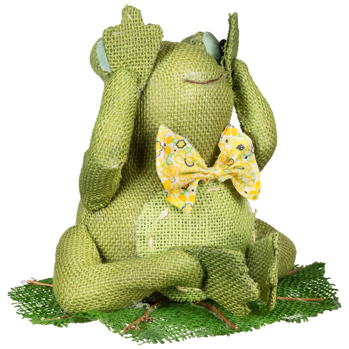  Northlight Peaking Frog With Bowtie Sitting on Lily Pad Spring Decoration - 8