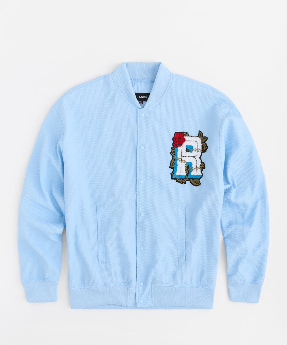  Reason Clothing Coaches Chenille Patched Jacket - Light Blue - LIGHT BLUE - Bonton