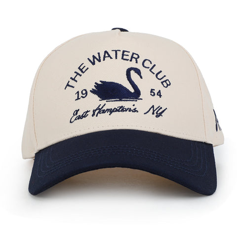 Vintage Havana Trucker Hat for Women & Men – Navy & Tan Adjustable Cap – Embroidered "The Water Club"
