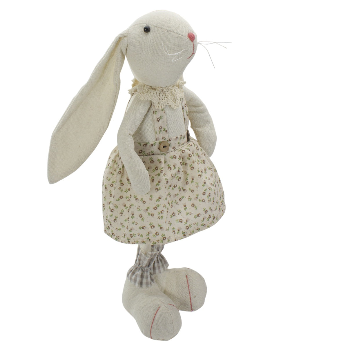  Northlight Standing Easter Bunny Rabbit Girl With Floral Dress Spring Figure - 14.5