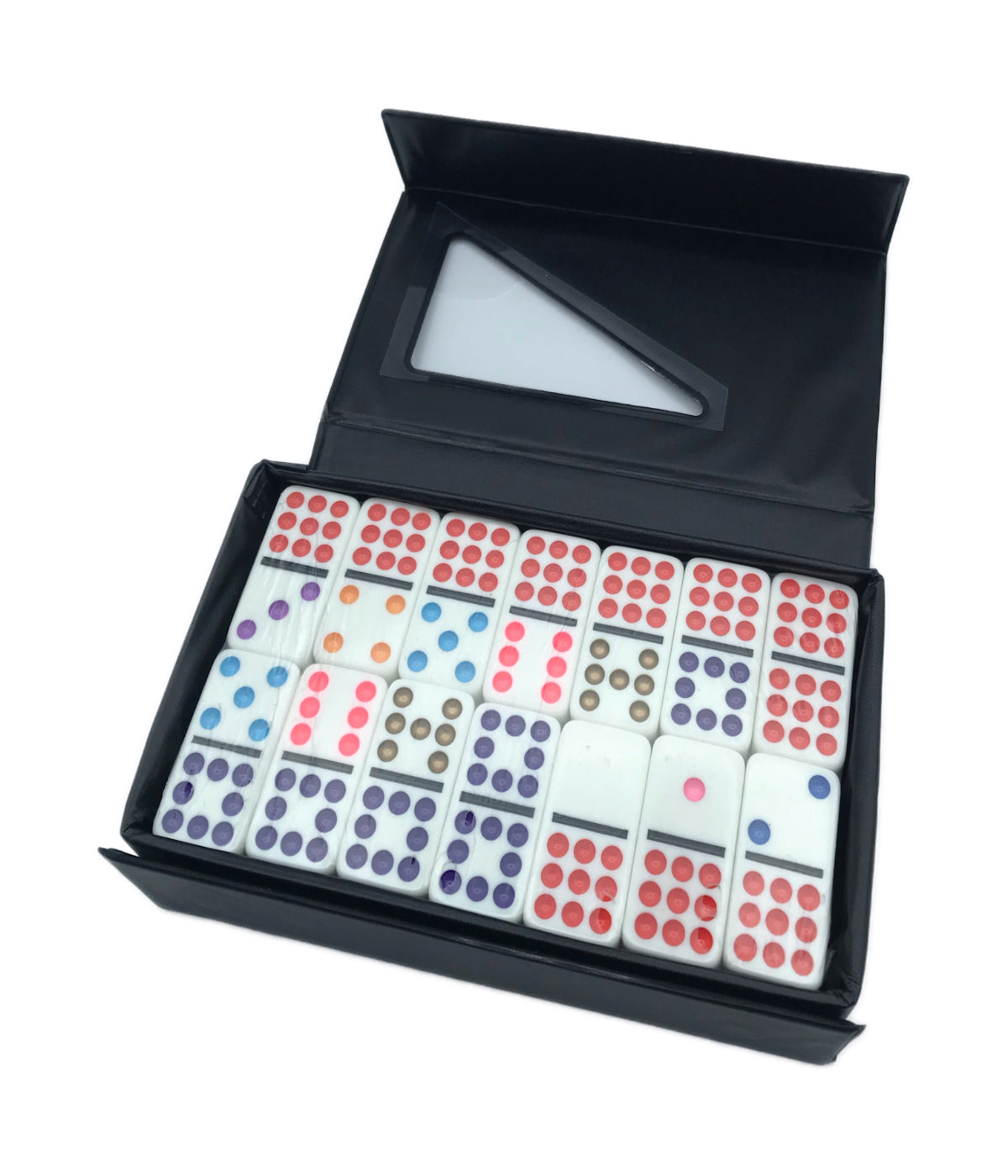  ChickenFoot Double 9 Color Dot Dominoes - Professional Size Multi - Multi - Bonton