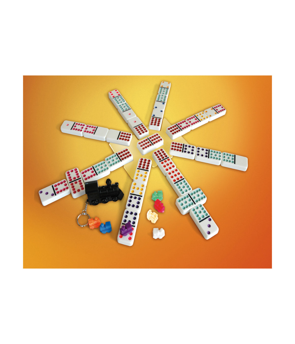  Mexican Train Double 12 Color Dot Dominoes - Professional Size Multi - Multi - Bonton