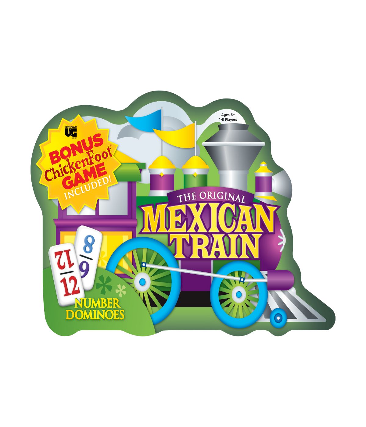  The Original Mexican Train Deluxe Double 12 Number Domino Set with Bonus Chickenfoot Game Multi - Multi - Bonton