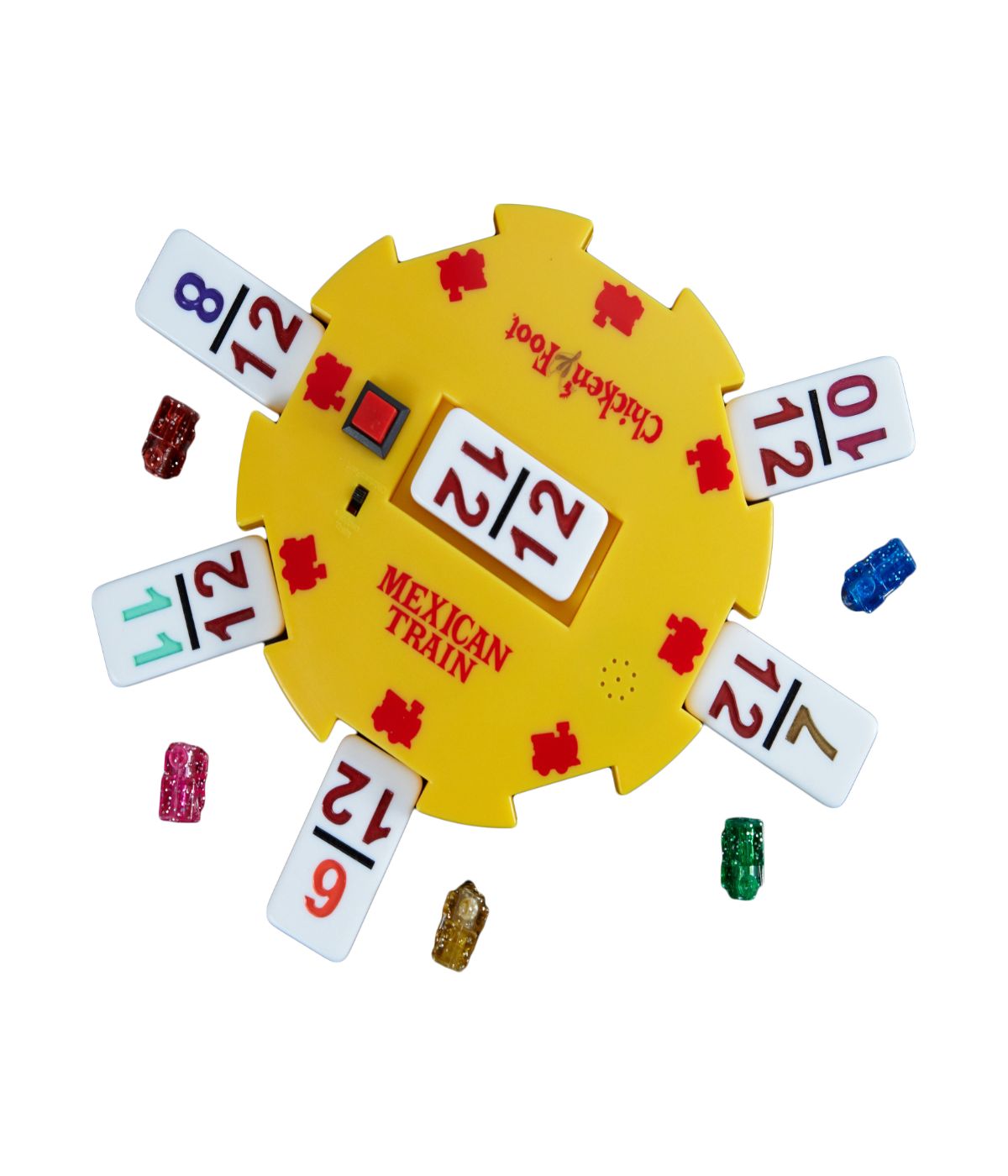  The Original Mexican Train Deluxe Double 12 Number Domino Set with Bonus Chickenfoot Game Multi - Multi - Bonton