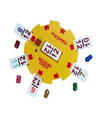 The Original Mexican Train Deluxe Double 12 Number Domino Set with Bonus Chickenfoot Game Multi