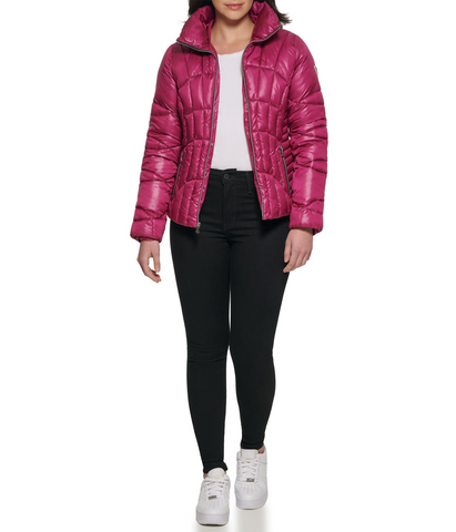 Quilted Puffer Jacket Magenta