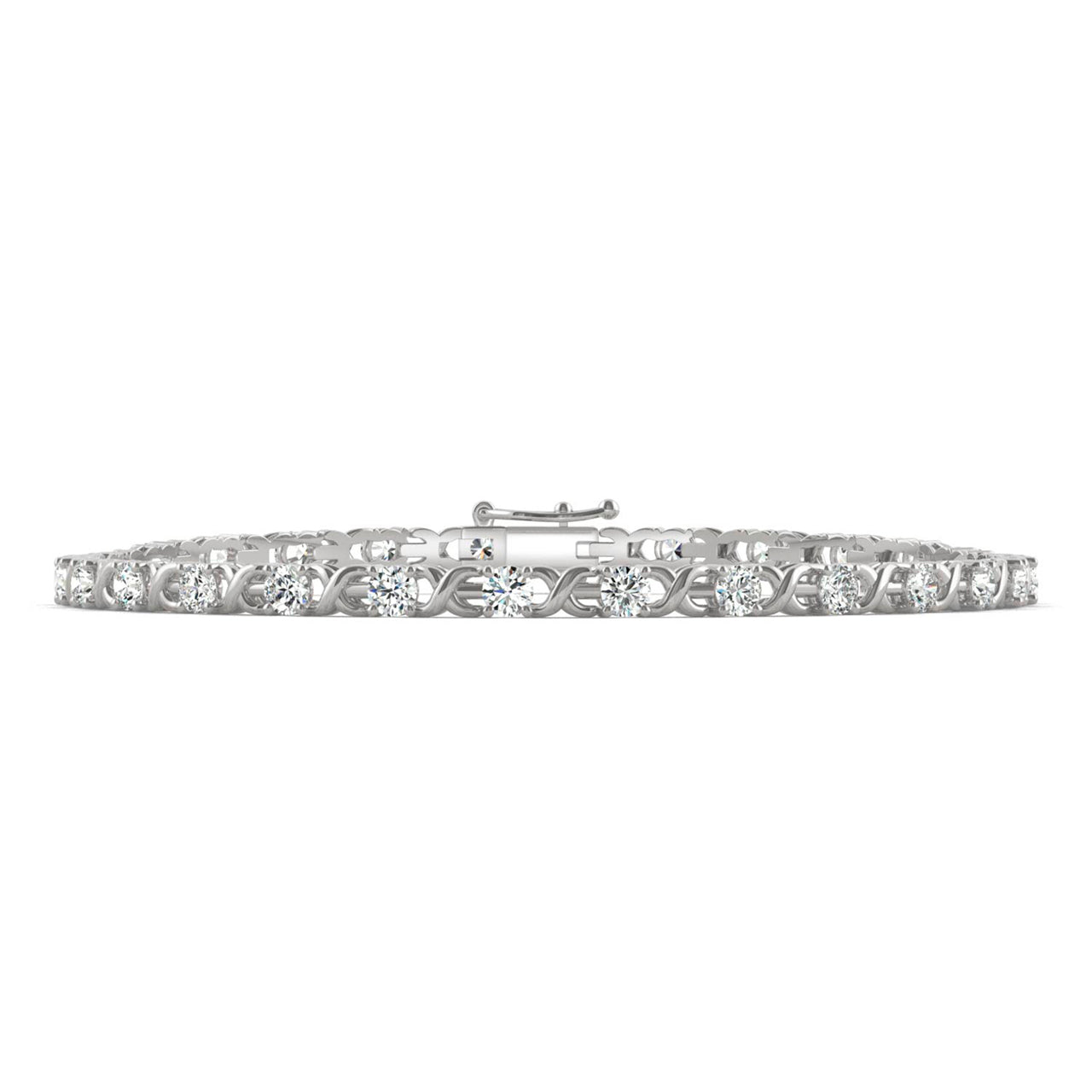  Charles & Colvard Charles & Colvard Moissanite XO Tennis Bracelet - White Gold - Bonton