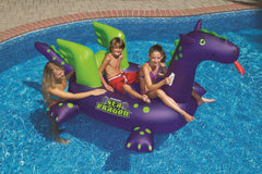 Inflatable Purple and Green Sea Dragon Swimming Pool Float  89-Inch