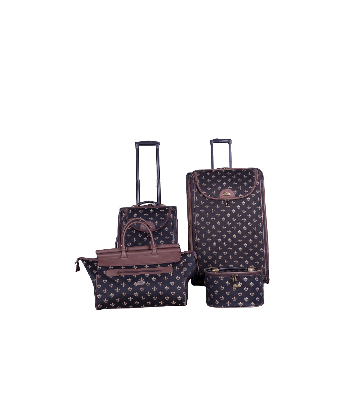  American Flyer Fleur De Lis 4-Piece Luggage Set - Black - Bonton