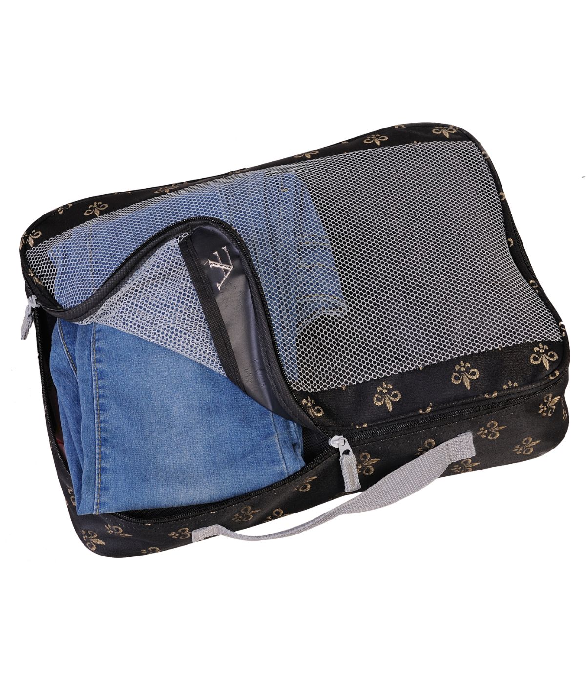  American Flyer Fleur De Lis Packing Cubes - 3-Piece Set - Black - Bonton