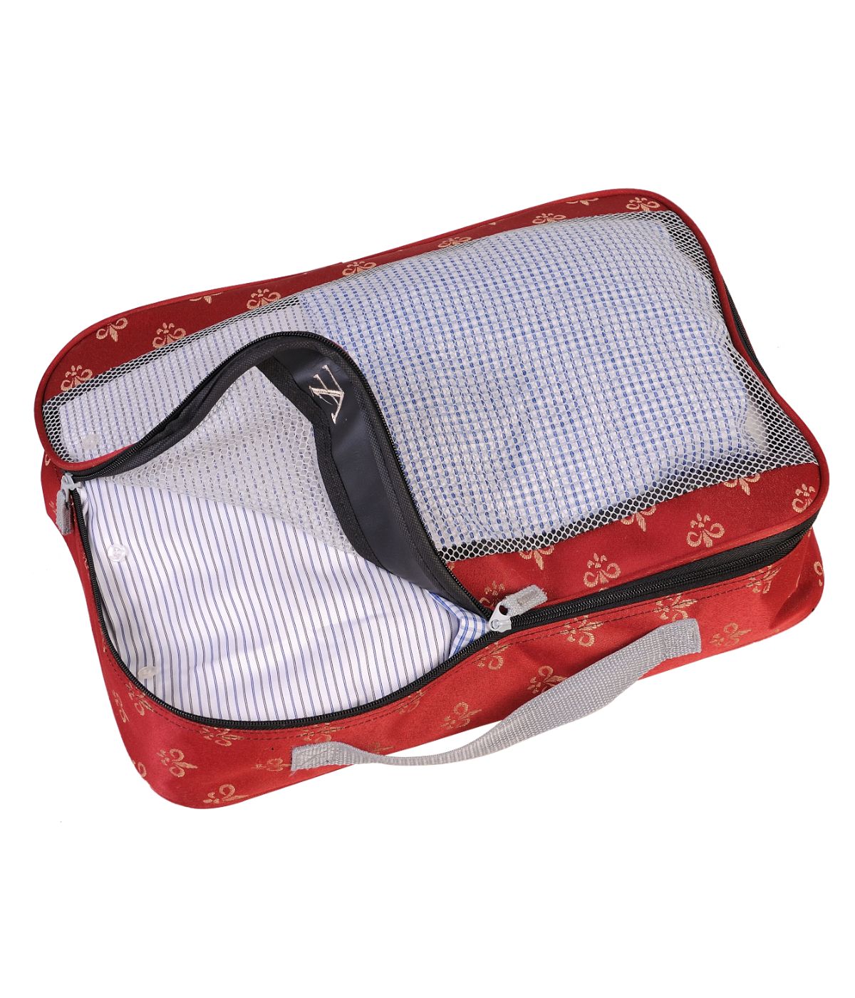  American Flyer Fleur De Lis Packing Cubes - 3-Piece Set - Red - Bonton