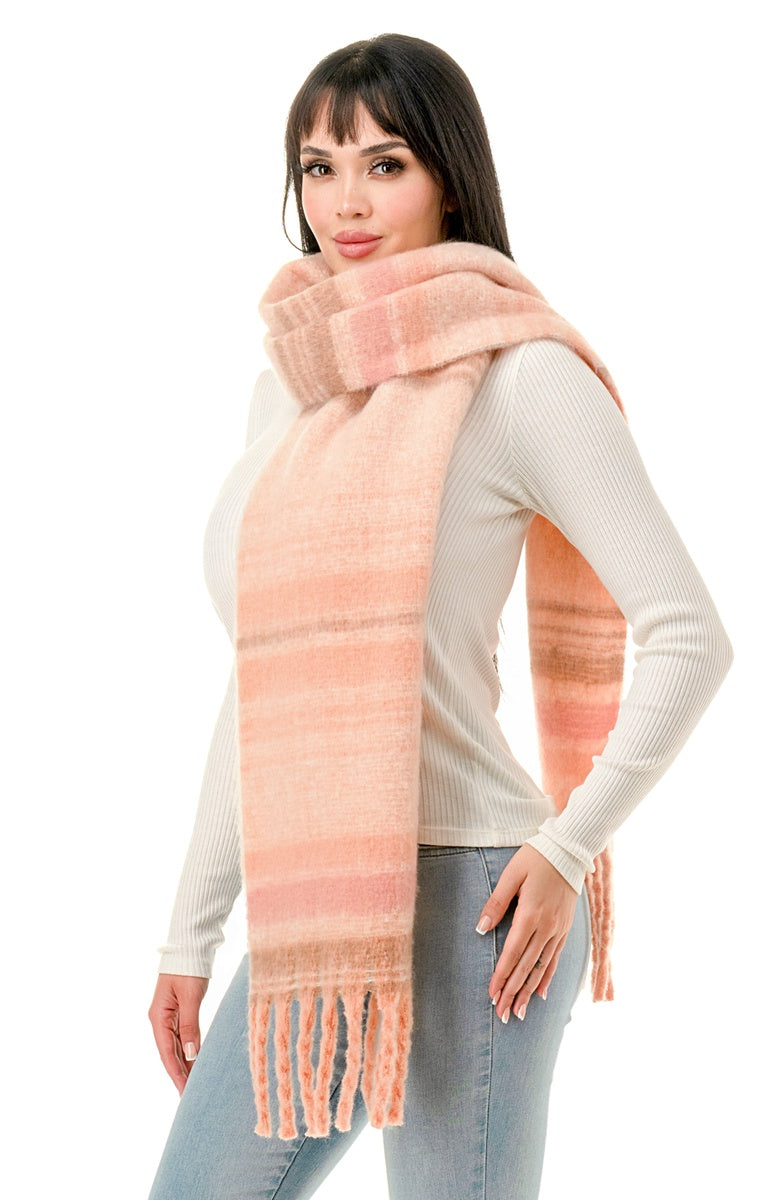  Marcus Adler Stripe Scarf - blush - Bonton