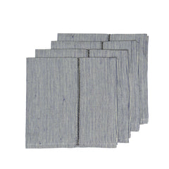 Linen Stitch Chambray Stripe Napkins 20x20 - Set of 4