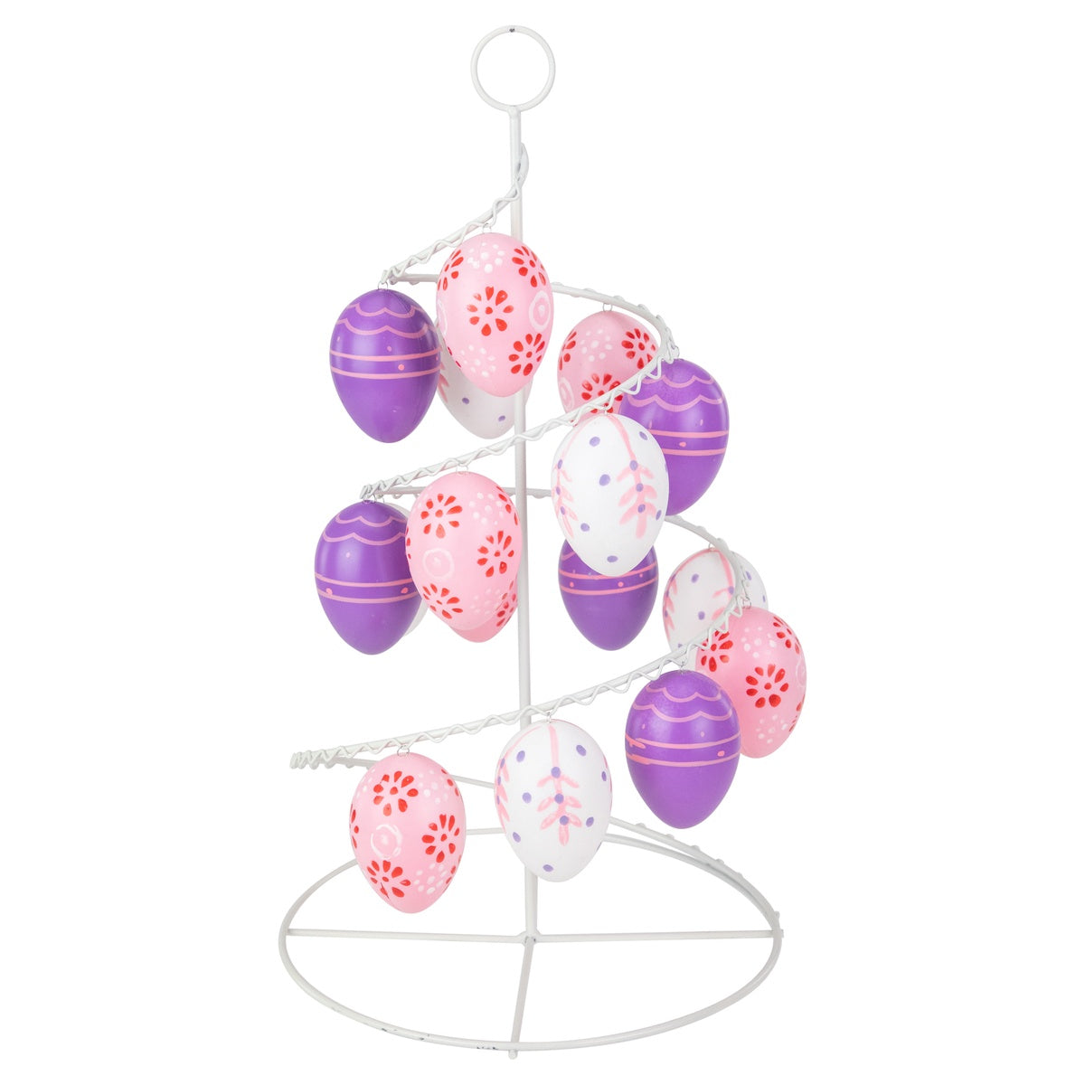  Northlight Floral and Striped Decorative Easter Egg Tree - 14.25