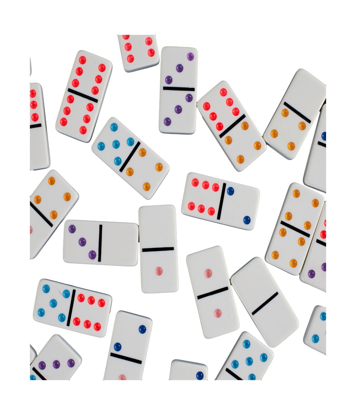  ChickenFoot Double 9 Color Dot Dominoes - Tournament Size Multi - Multi - Bonton