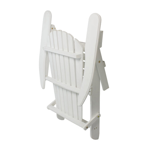 36" White Classic Folding Wooden Adirondack Chair