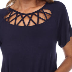 Women's Crisscross Cutout Short Sleeve Top