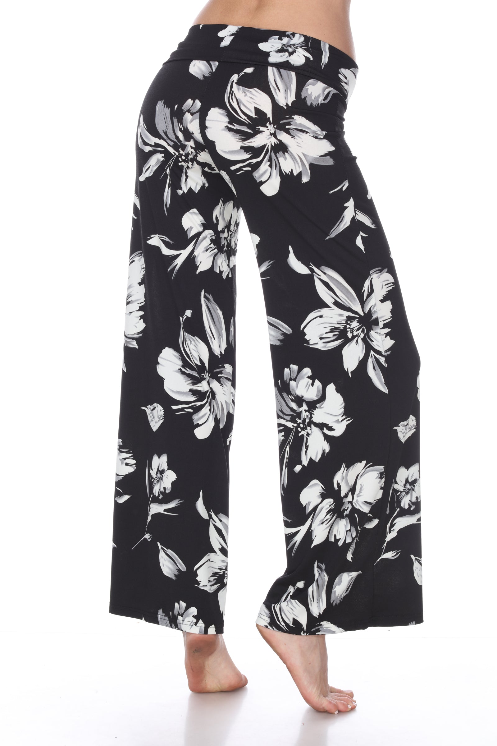  White Mark Flower Print Palazzo Pants - XL - Bonton