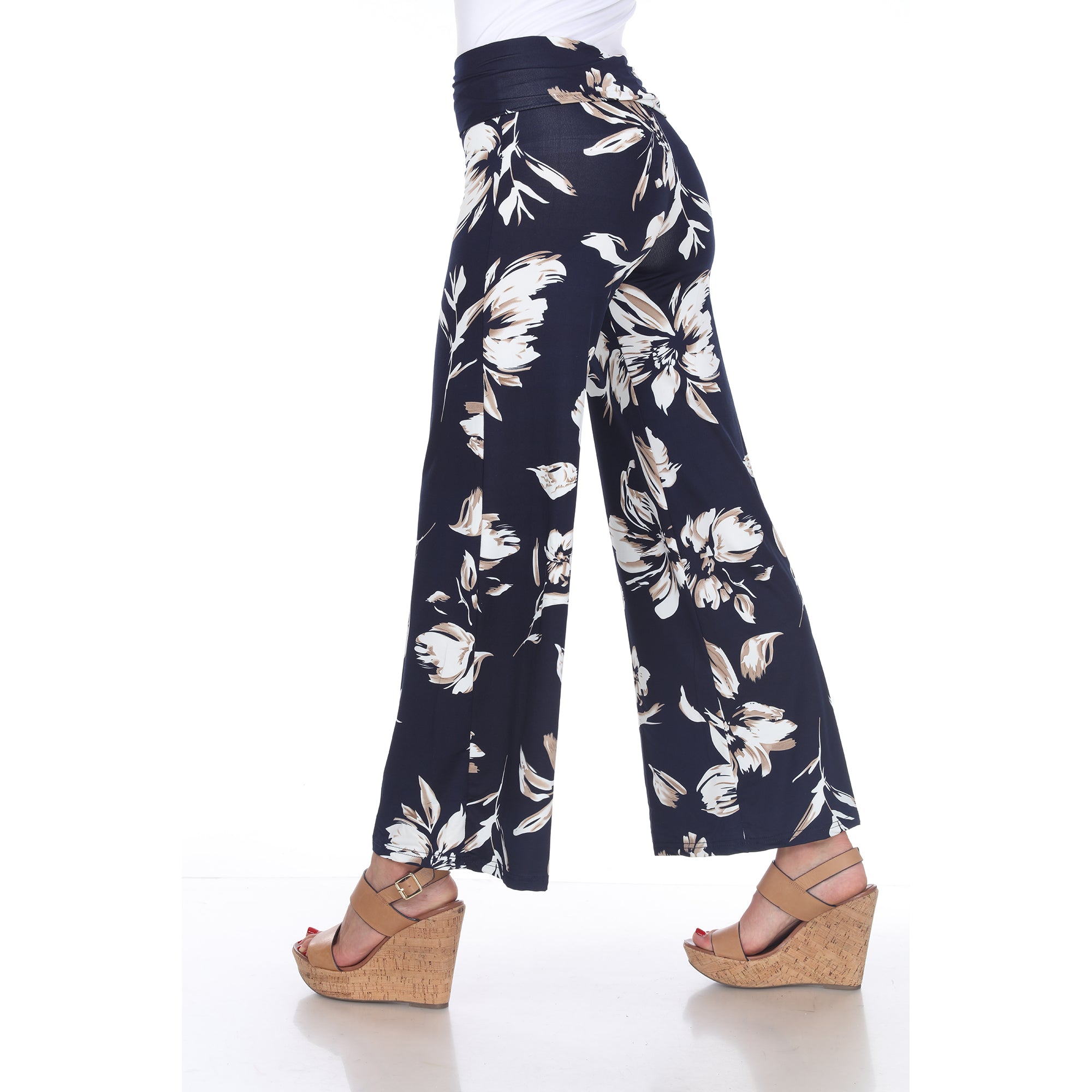  White Mark Flower Print Palazzo Pants - XL - Bonton