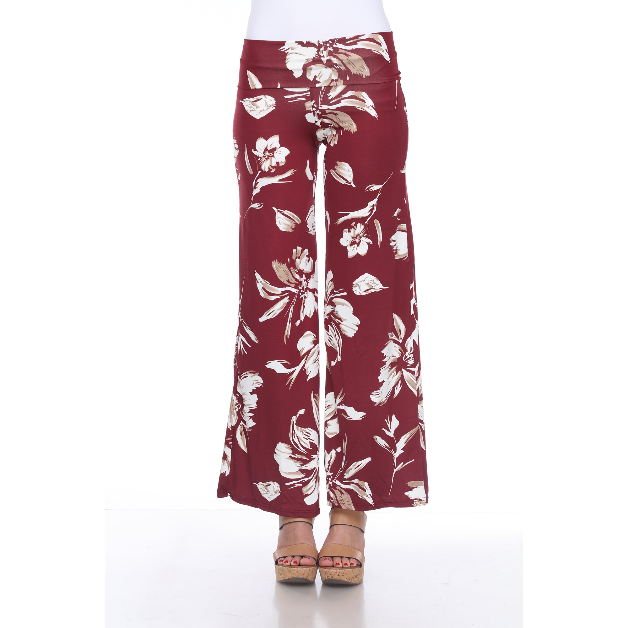  White Mark Flower Print Palazzo Pants - XL - Bonton