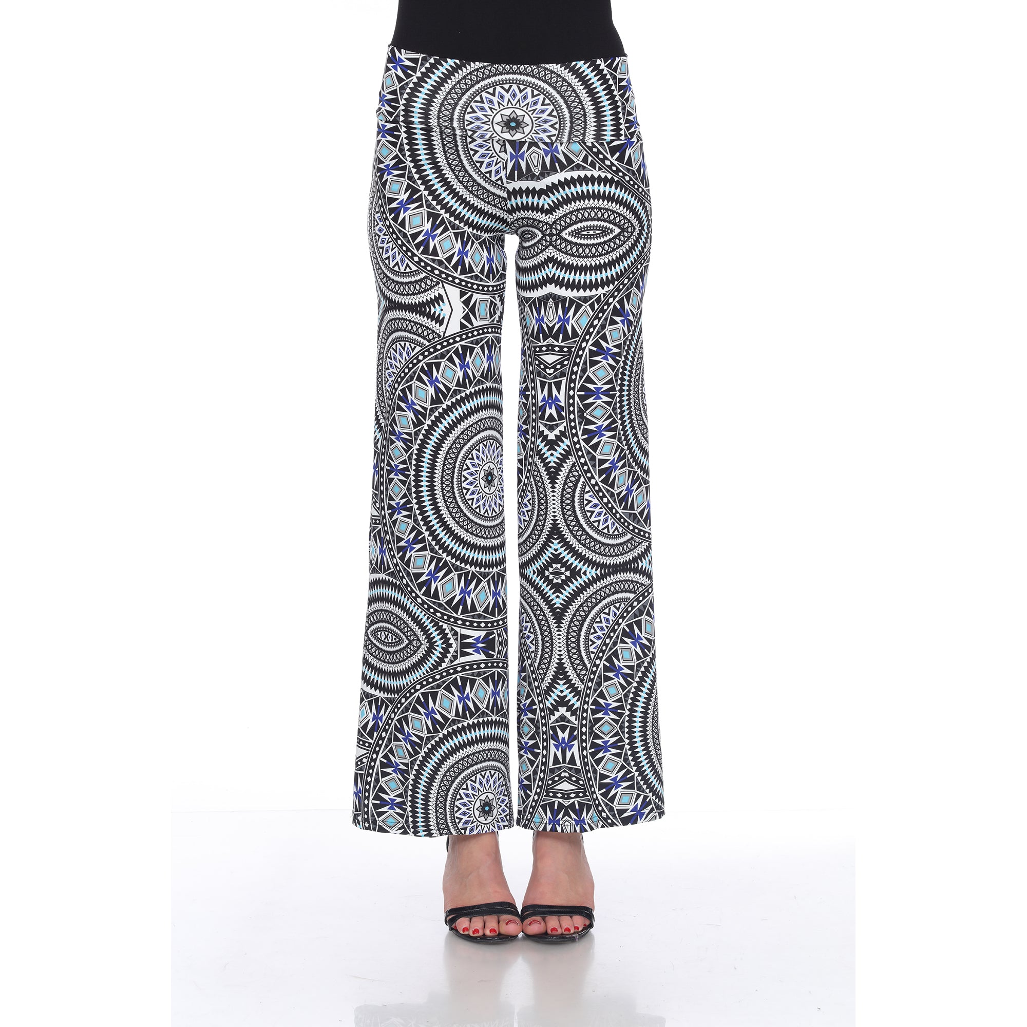  White Mark Geometric Print Palazzo Pants - S - Bonton