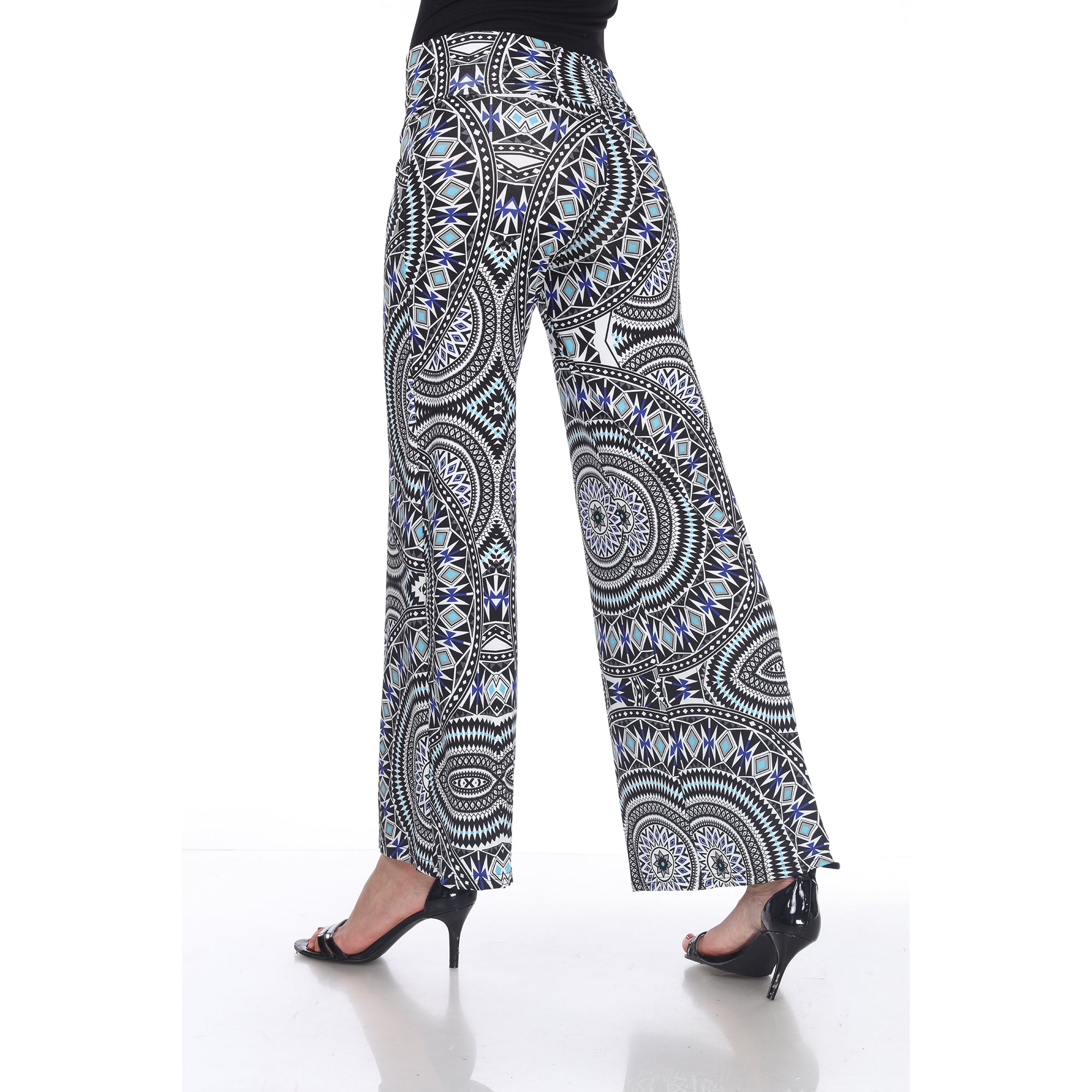  White Mark Geometric Print Palazzo Pants - S - Bonton