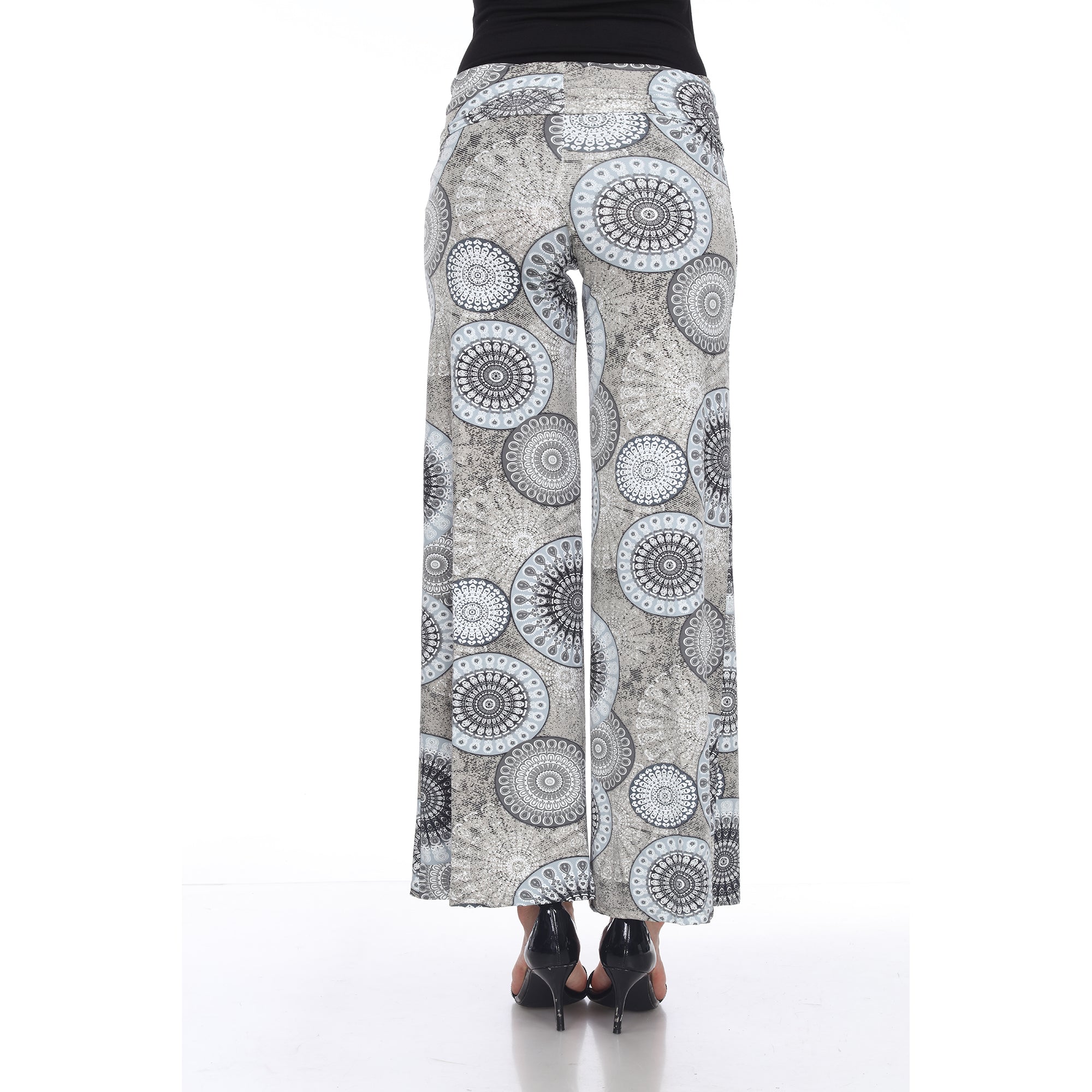  White Mark Circle Print Palazzo Pants - S - Bonton