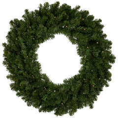 Pre-Lit Battery Operated Canadian Pine Christmas Wreath - 30" - Clear LED Lights