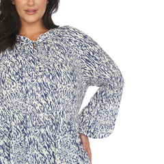 Plus Size Printed Peasant Blouse