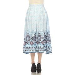 Women's Pleated Skirt With Border Prints