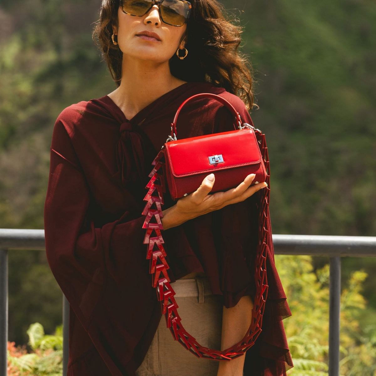  Jurgi Lili Bag - Red Patent & Suede - Red - Bonton