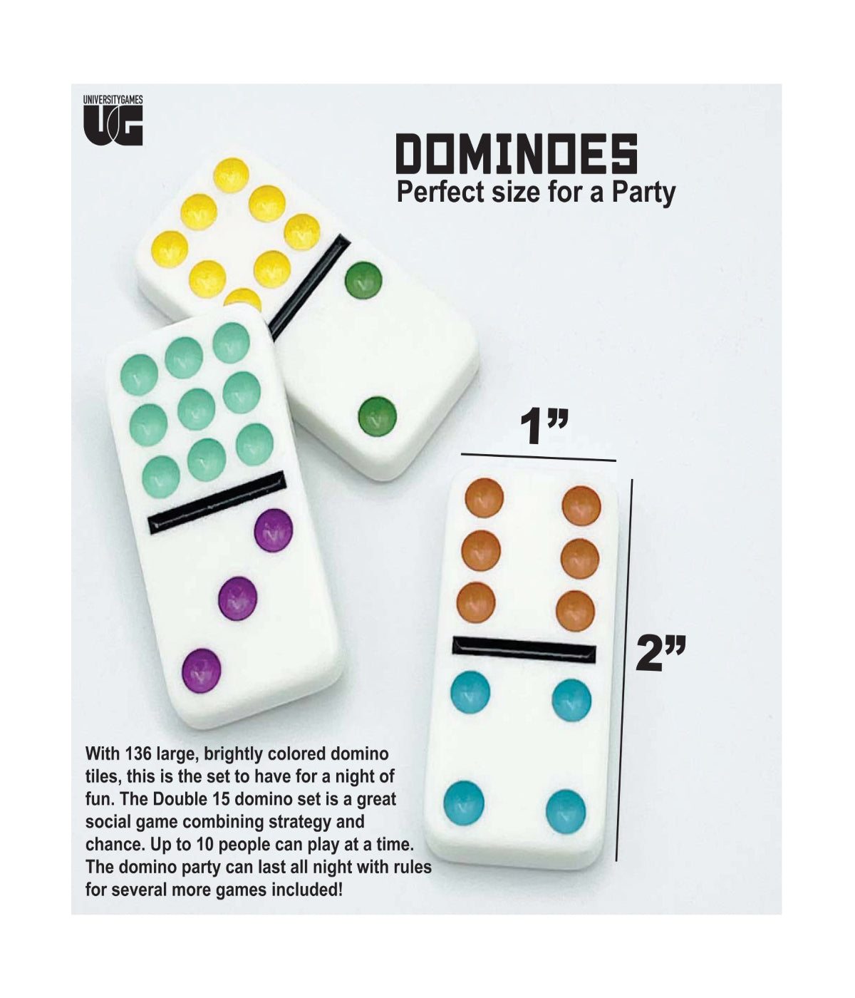  Double 15 Party Dominoes Multi - Multi - Bonton