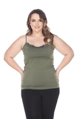 Plus Size Lace Trim Tank Top