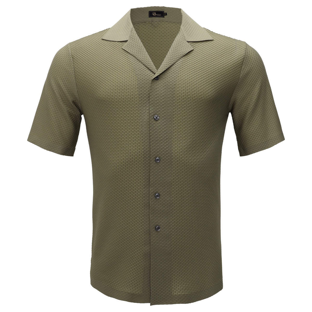  Barocco Athens Nights Short-Sleeve Button-Up Shirt KHAKI - KHAKI - Bonton