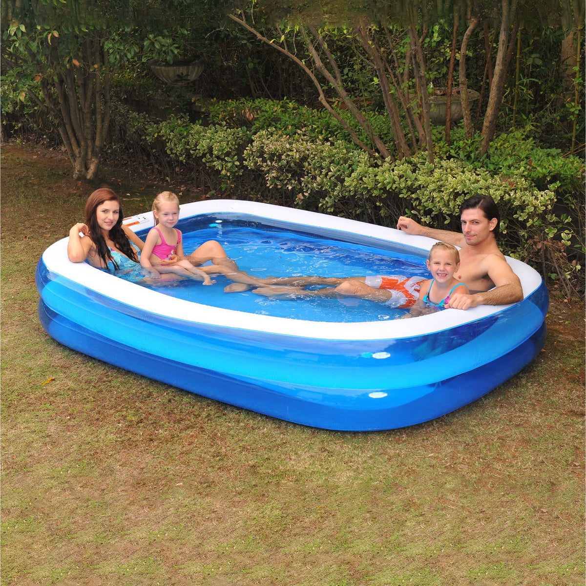  Pool Central 6.5' Blue and White Inflatable Rectangular Swimming Pool - 6.5' - Bonton