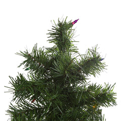 Set of 3 Pre-Lit Slim Woodland Alpine Artificial Christmas Trees 5' - Multicolor Lights