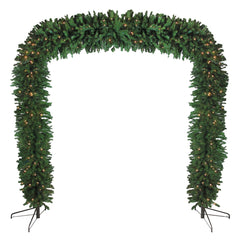 Pre-Lit Pine Artificial Christmas Archway Decoration - 9' X 8' - Clear Lights