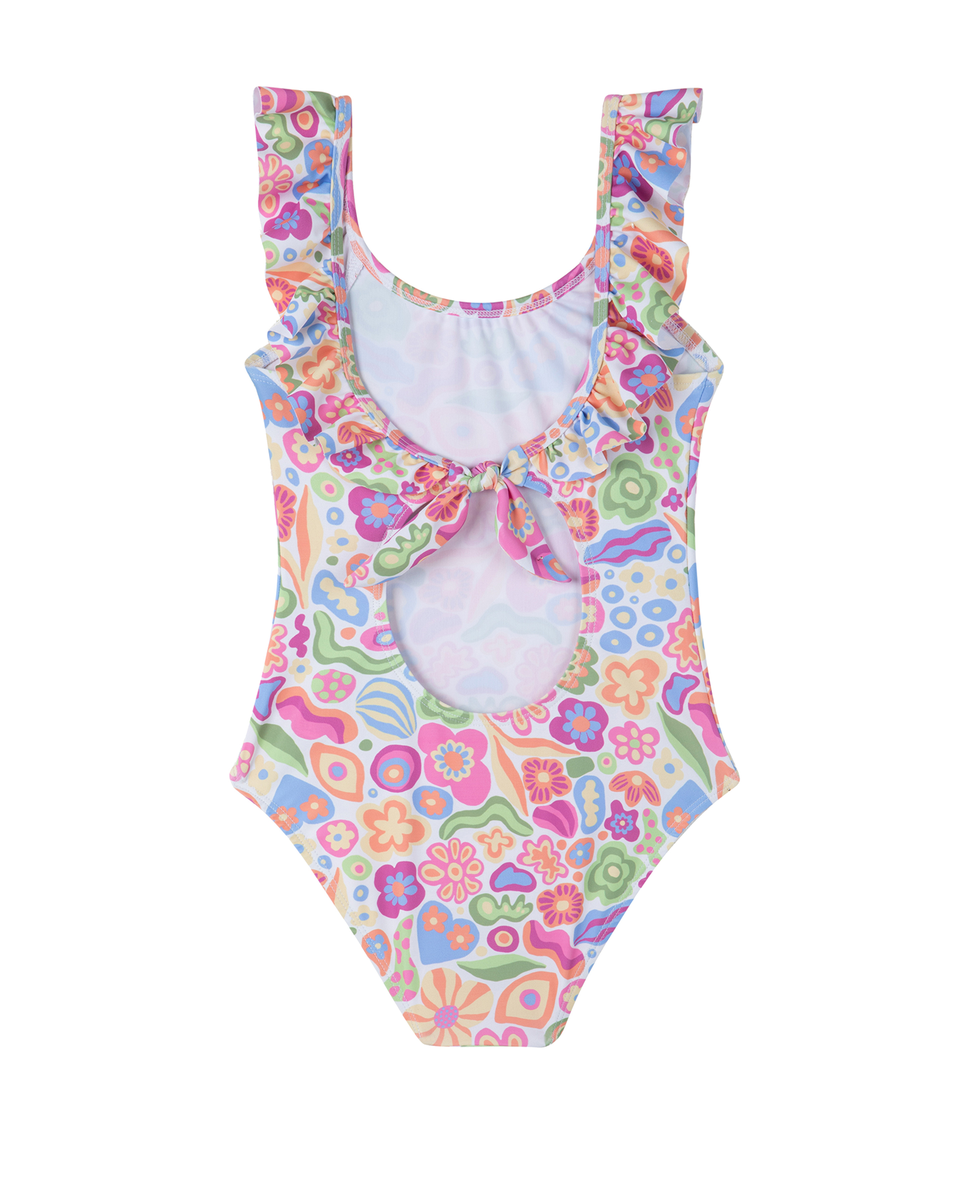  Gottex Kids Under the Sea Square Neck Ruffle One Piece - Sea-Multi - Bonton