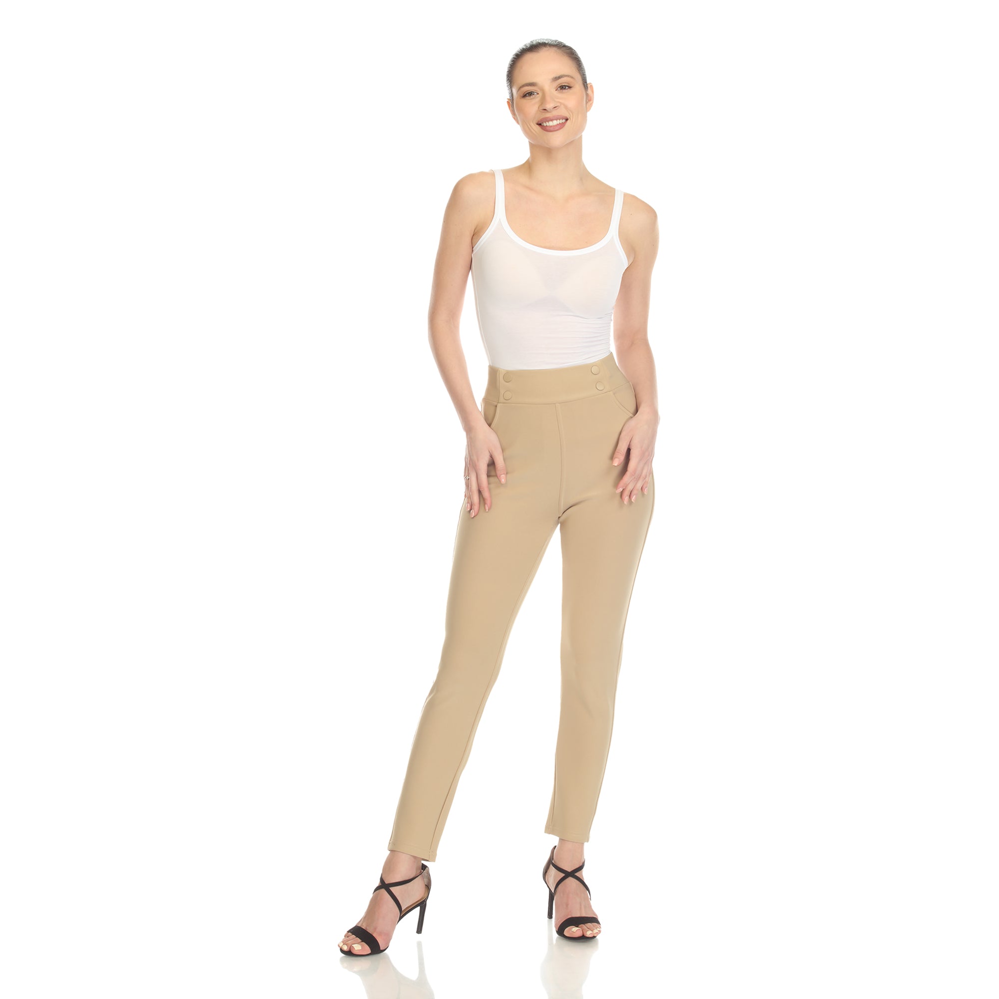  White Mark Super Soft Elastic Waistband Scuba Pants - XL - Bonton