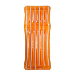 72" Inflatable Orange and White Transparent Cool Stripe Swimming Pool Mattress Float