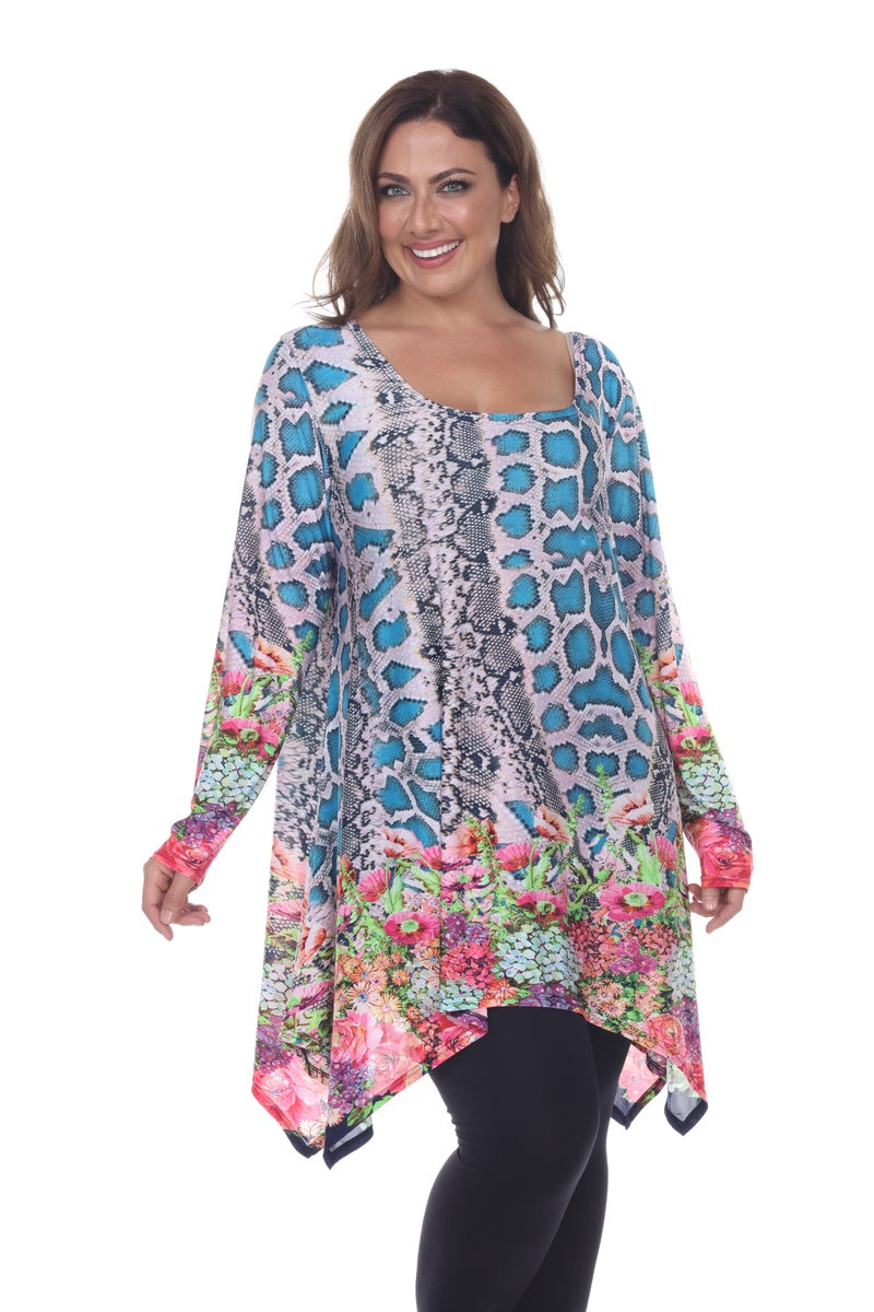  White Mark Plus Size Marlene Tunic Top - 1X - Bonton